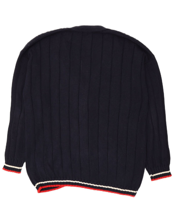 Maglione cardigan da uomo Bennett IT 56 XL Cotone a righe blu navy