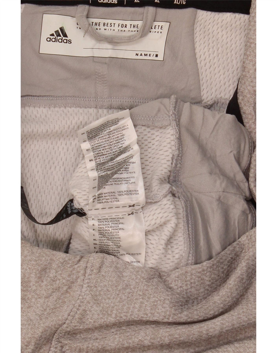 Felpa ADIDAS da uomo con collo con zip grafica, maglione XL, poliestere grigio