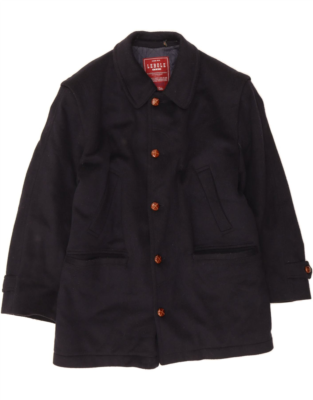 LEBOLE Mens 5 Button Blazer Jacket UK 40 Large Navy Blue Wool Vintage Lebole and Second-Hand Lebole from Messina Hembry 