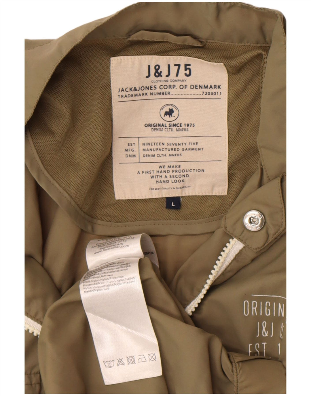 Giacca antipioggia da uomo Jack & Jones UK 40 grande nylon kaki