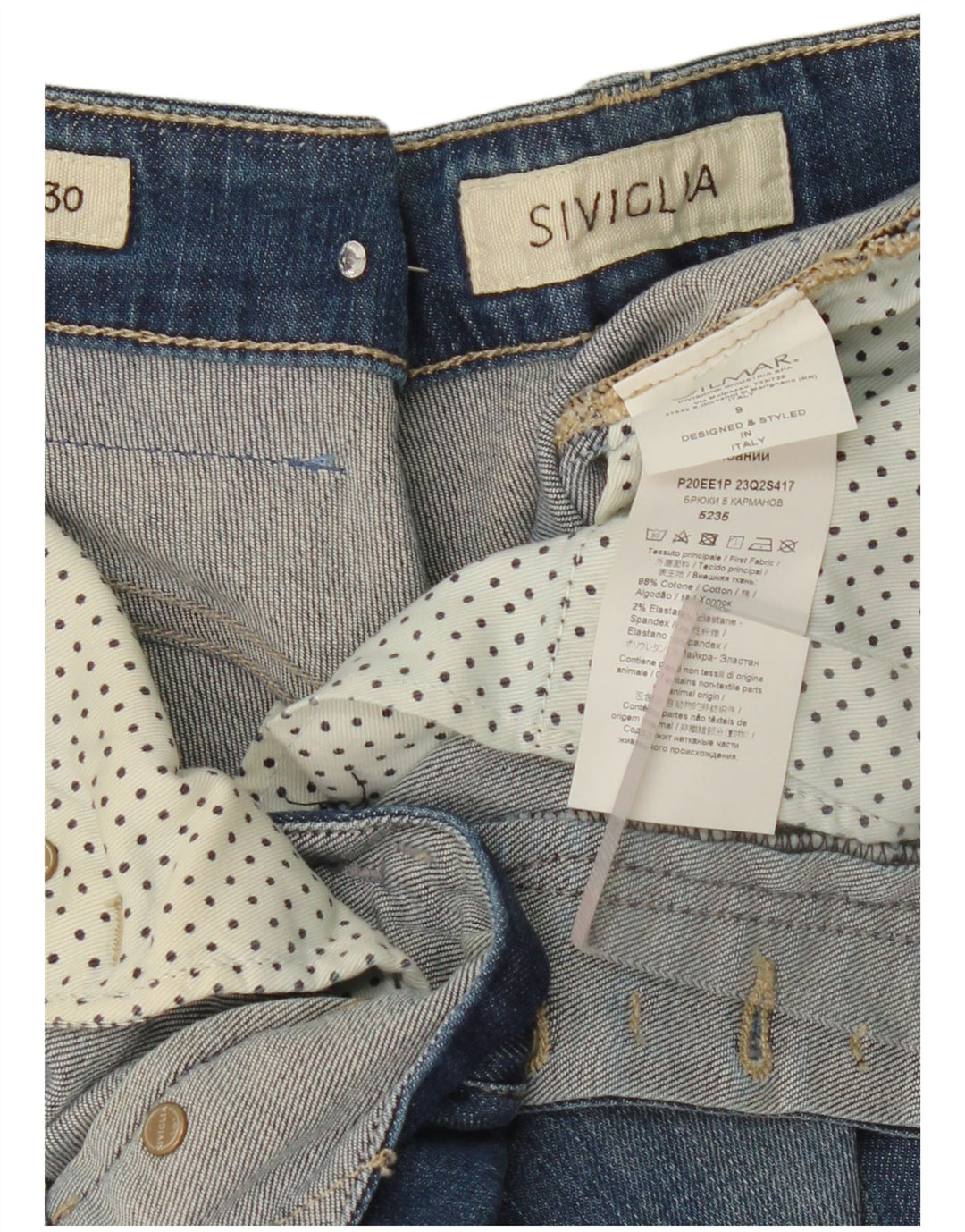 Jeans Cropped Donna SIVIGLIA W30 L26 Cotone Blu