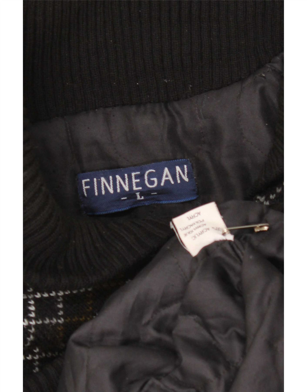 Maglione cardigan da uomo Finnegan grande acrilico nero Fair Isle