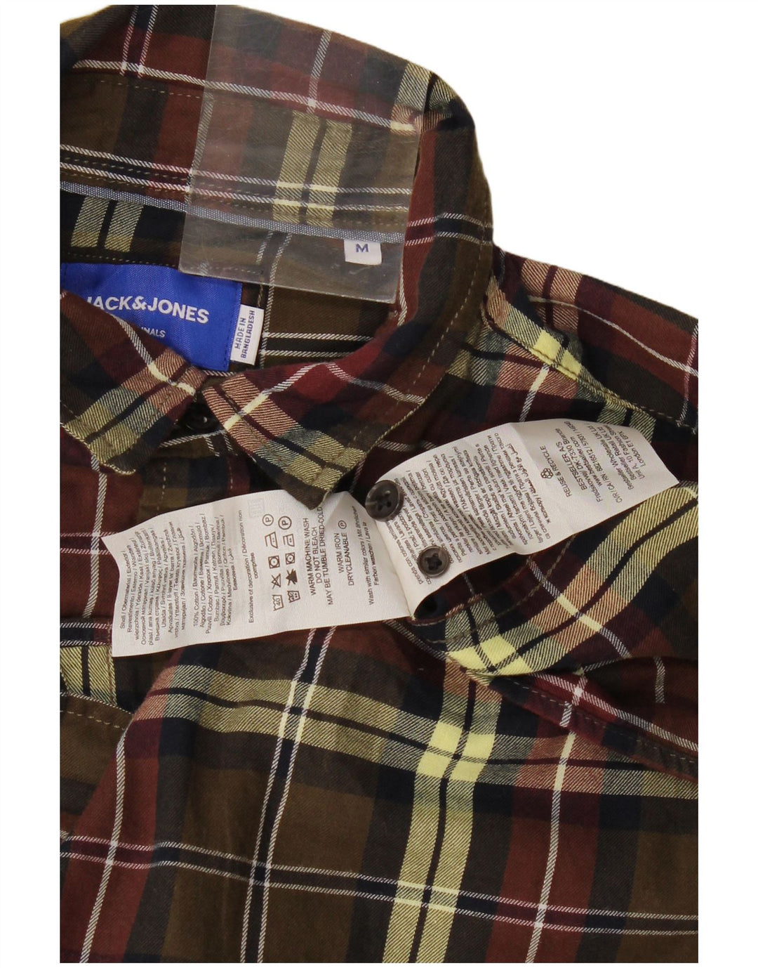 Camicia da uomo in flanella Jack & Jones in cotone a quadri verde medio