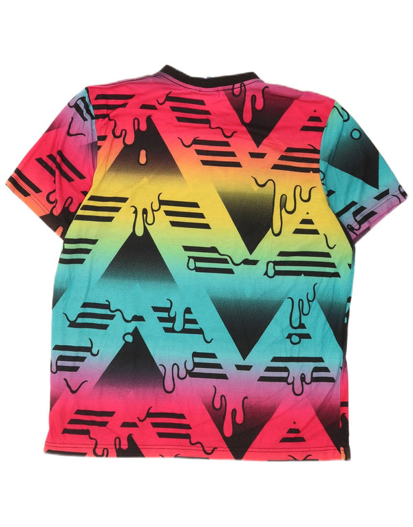 T-shirt grafica da uomo Adidas Top grande in poliestere multicolore