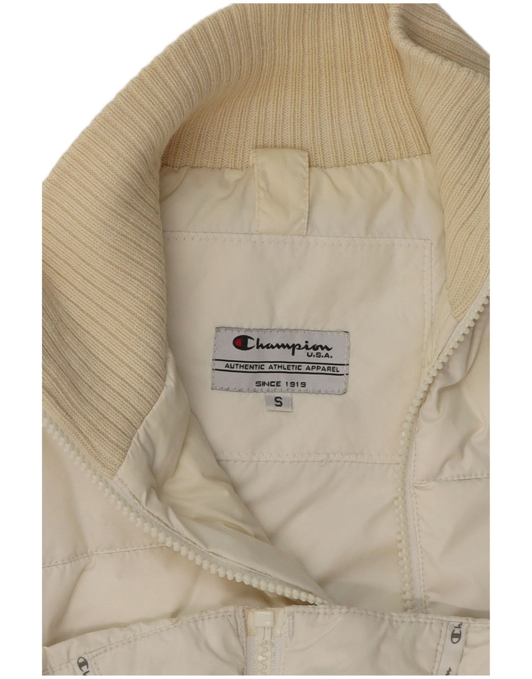Gilet imbottito da donna CHAMPION UK 10 piccolo bianco