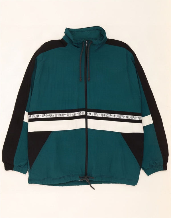 Giacca antipioggia grafica da uomo Crane UK 40 Large Verde Nylon colorblock