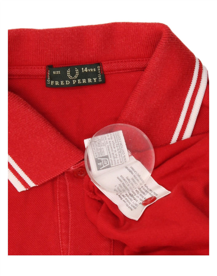 Polo Bambino FRED PERRY 13-14 Anni Cotone Rigato Rosso
