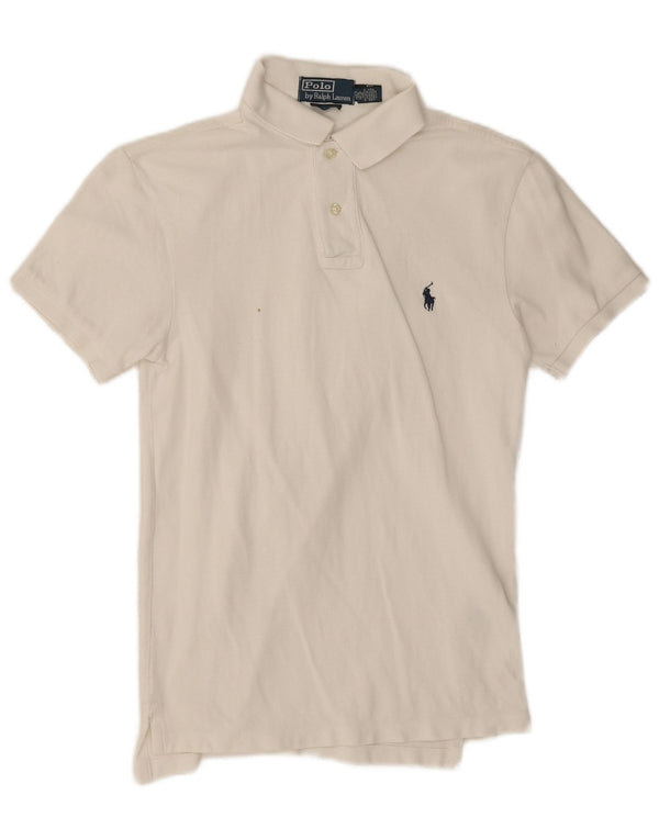 Polo Ralph Lauren da uomo slim fit piccola in cotone bianco