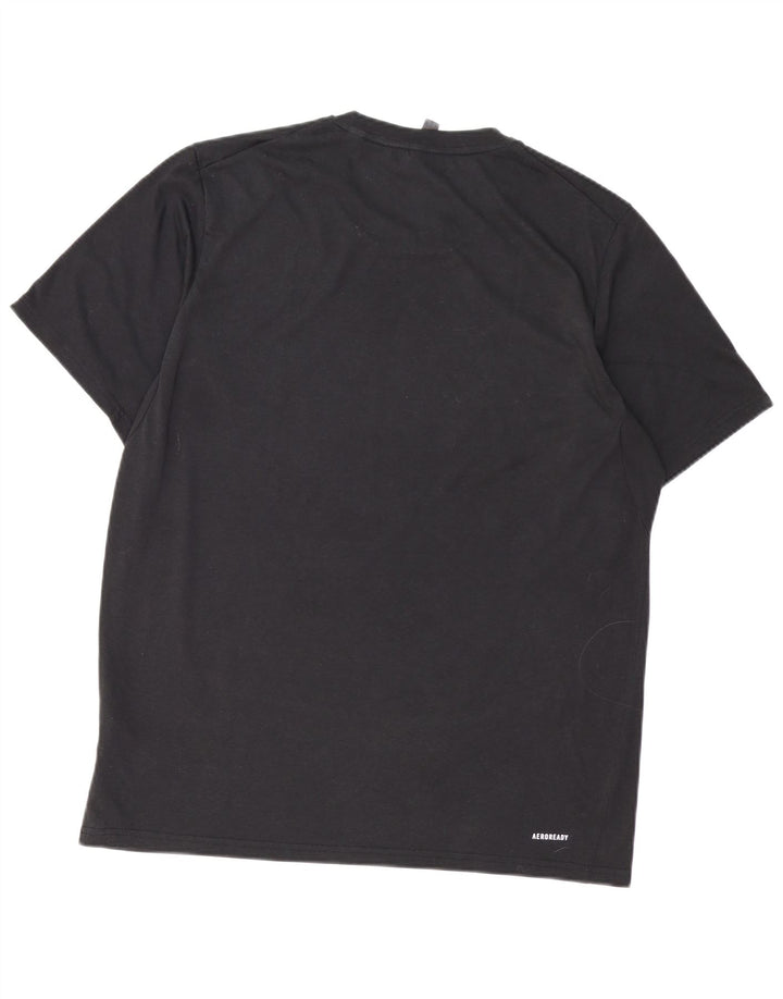 T-shirt ADIDAS Aeroready da uomo grande in cotone nero
