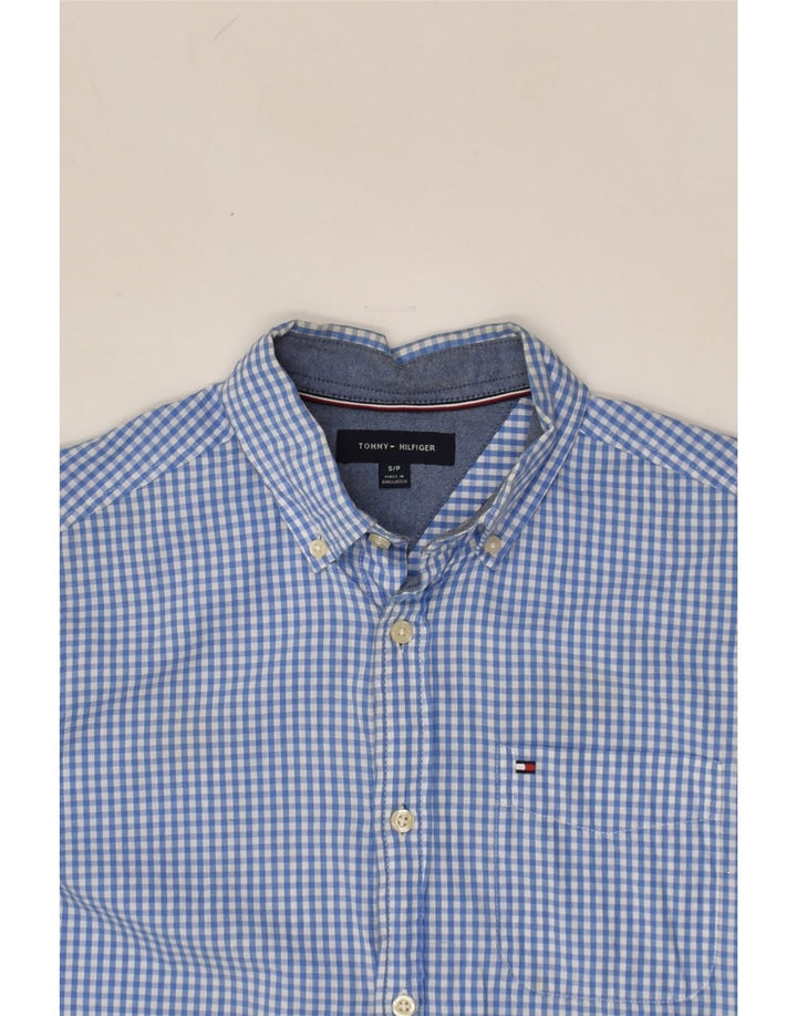 TOMMY HILFIGER Mens Shirt Small Blue Gingham Cotton | Vintage Tommy Hilfiger | Thrift | Second-Hand Tommy Hilfiger | Used Clothing | Messina Hembry 