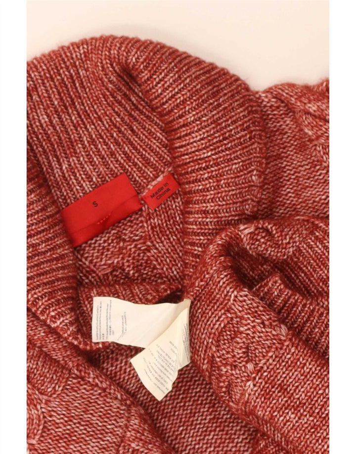 Hugo Boss Maglione da uomo con collo a scialle piccolo modale screziato rosso