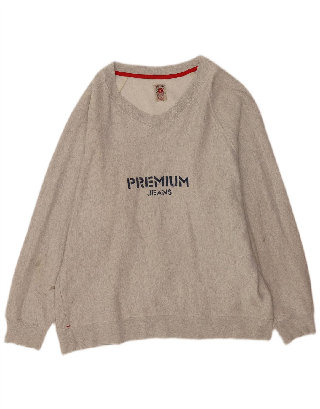 Felpa grafica da donna vintage maglione UK 14 grigio medio chiazzato