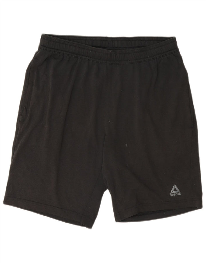 Pantaloncini sportivi Reebok da uomo piccoli in poliestere grigio