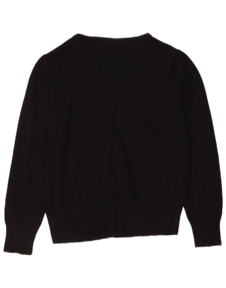 MARKS & SPENCER Maglione cardigan da donna UK 14 Viscosa nera media