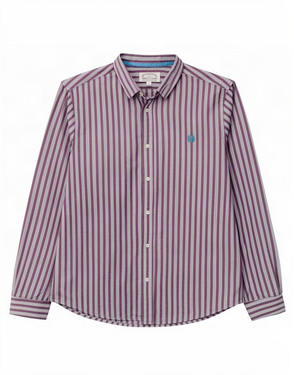 Camicia da uomo Classic Fit di White Stuff 2XL in cotone a righe viola
