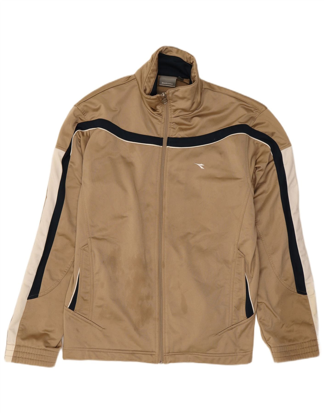 Giacca da tuta da uomo Diadora UK 40 Poliestere color block beige medio