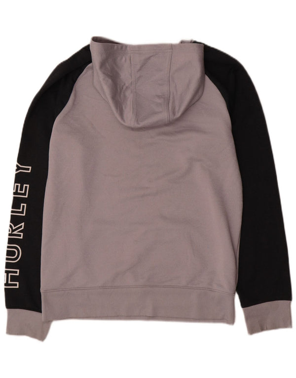 Felpa con cappuccio grafica Hurley per ragazzi 13-14 anni XL Poliestere color block grigio