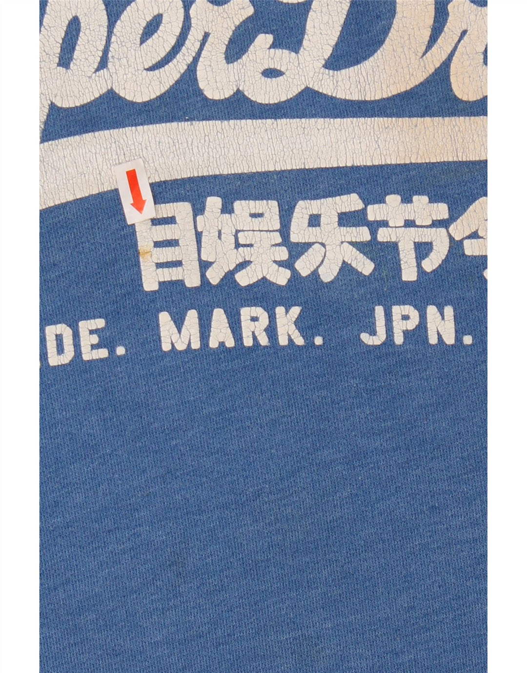 Felpa con cappuccio grafica da uomo Superdry grande in cotone blu