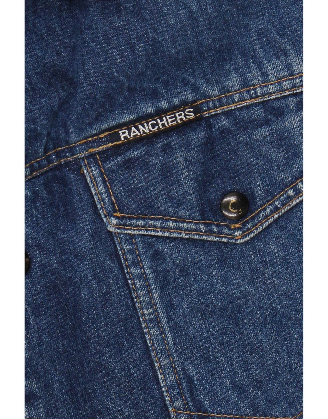 Giacca vintage in denim sherpa da uomo UK 38 blu medio