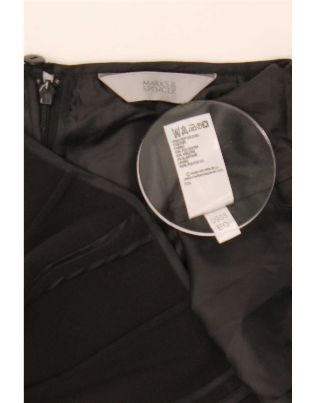 Gonna a tromba da donna Marks & Spencer UK 12 media W30 poliestere nero