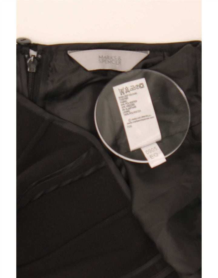 Gonna a tromba da donna Marks & Spencer UK 12 media W30 poliestere nero