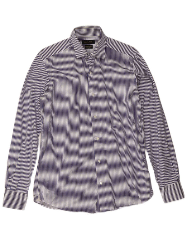 Camicia da uomo Massimo Dutti taglia 15 1/2 39 gessato blu medio