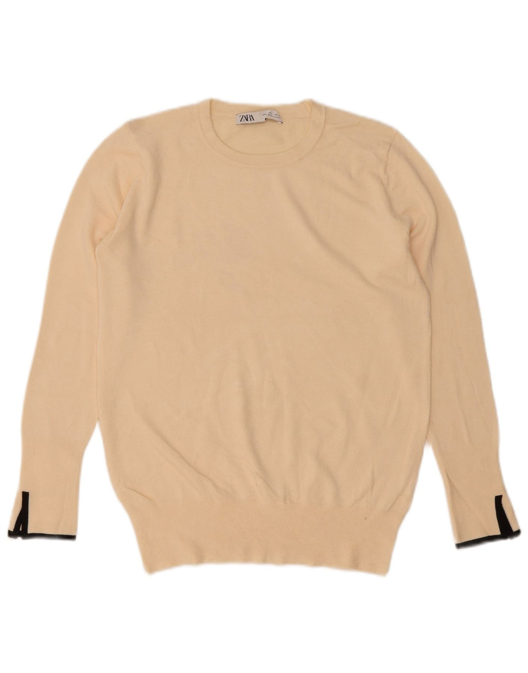 Maglione maglione girocollo da donna Zara UK 14 grande bianco sporco