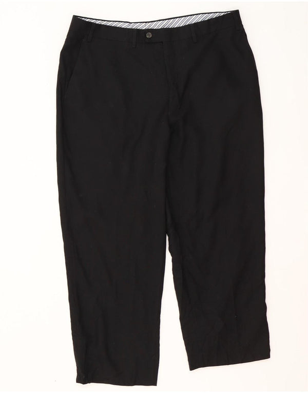 Pantaloni da abito dritti da uomo Izod W38 L26 poliestere nero