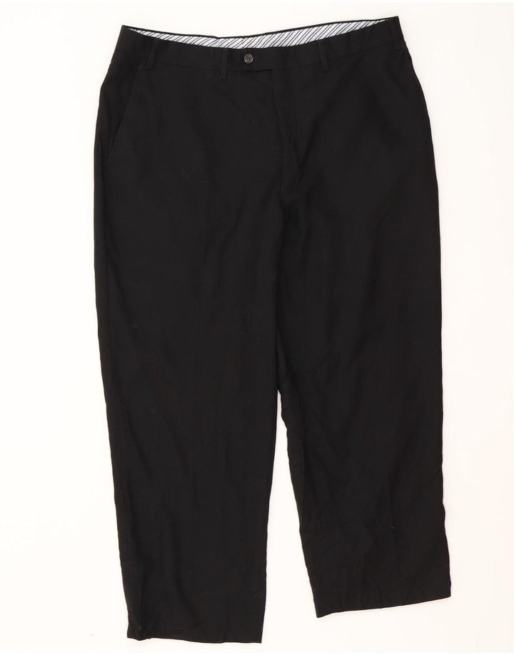 Pantaloni da abito dritti da uomo Izod W38 L26 poliestere nero