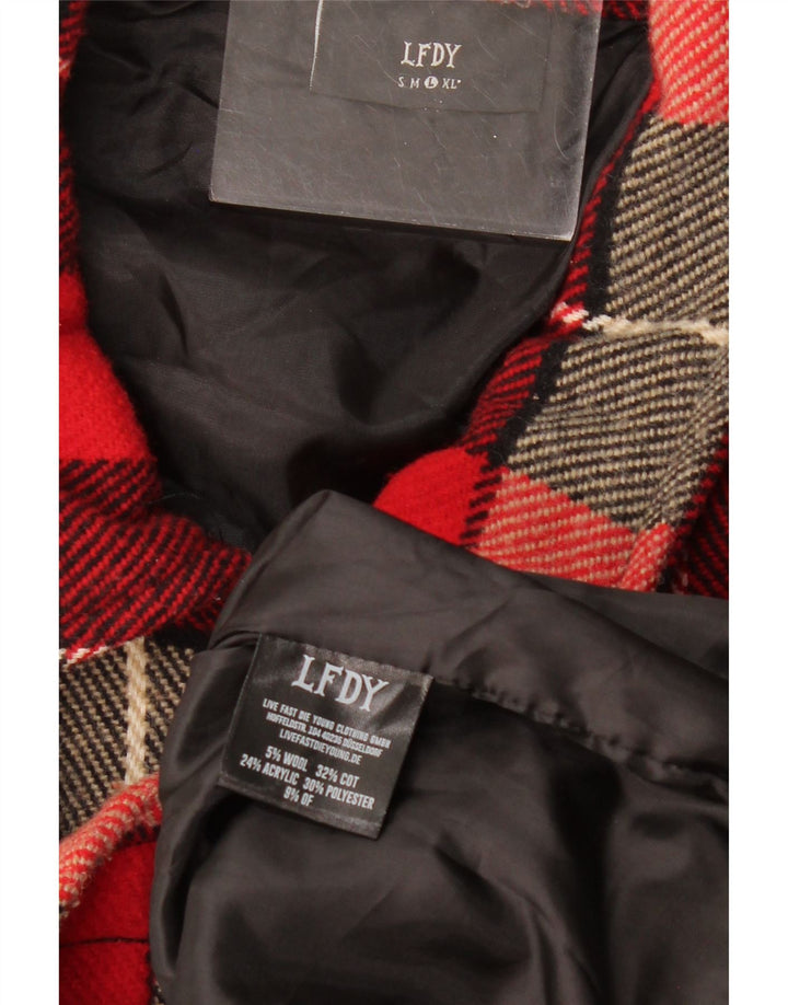 Giubbotto bomber da uomo LFDY UK 40 lana a quadri rossi grandi