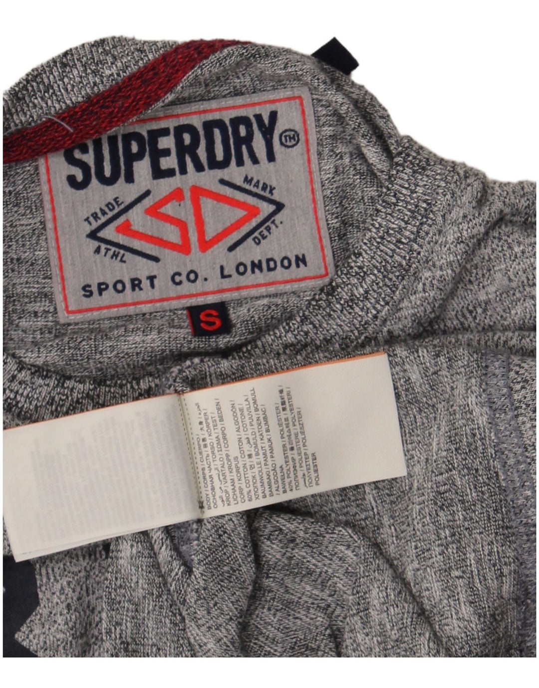 T-shirt grafica da uomo Superdry Top in cotone chiazzato grigio piccolo