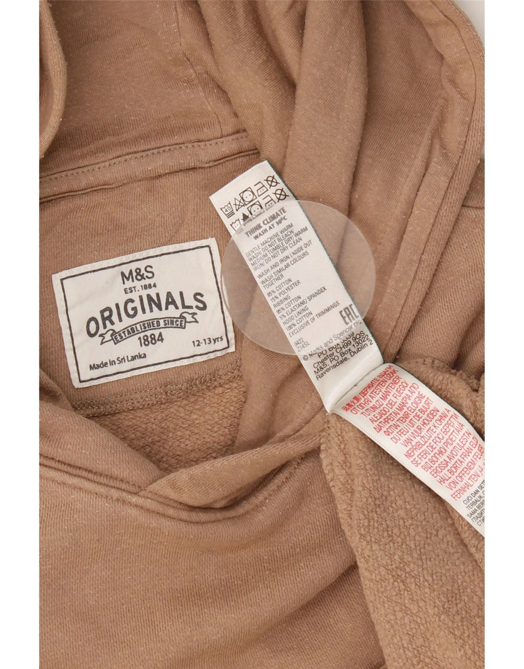 Maglione con cappuccio Marks & Spencer da bambino 12-13 anni in cotone marrone