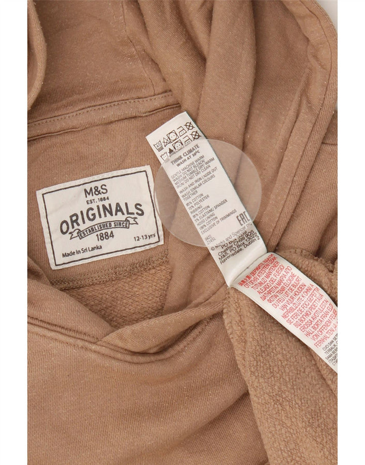 Maglione con cappuccio Marks & Spencer da bambino 12-13 anni in cotone marrone