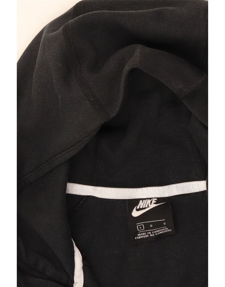 Maglione con cappuccio e zip da donna NIKE UK 16 grande cotone nero