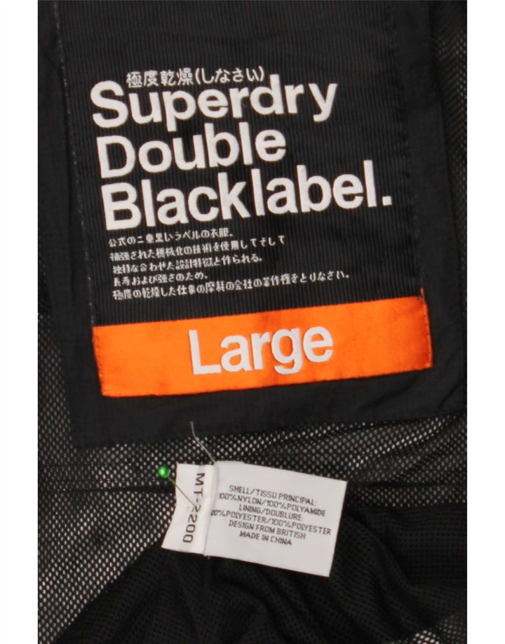 Giacca antipioggia da donna Superdry UK 16 Large nera in poliammide