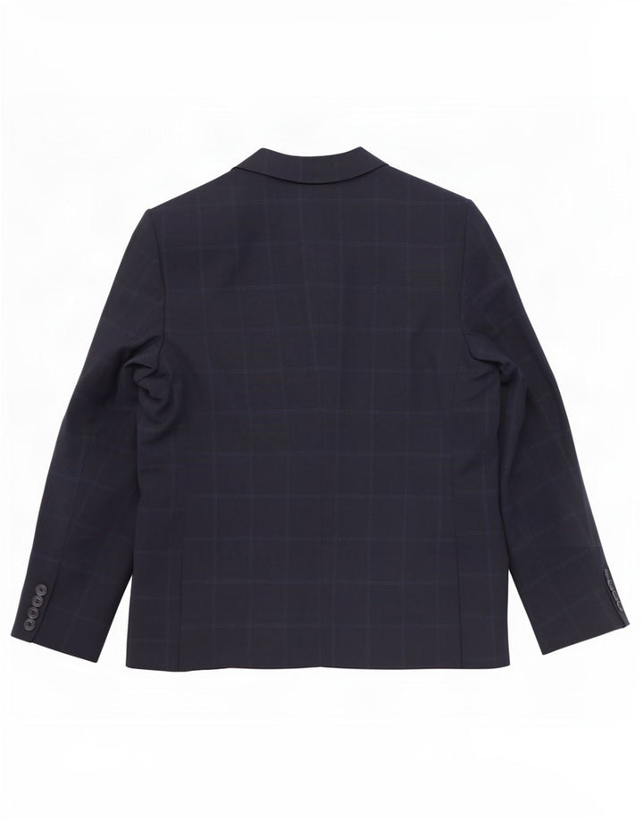 Giacca blazer a 2 bottoni Zara da ragazzo 13-14 anni in poliestere a quadri blu navy