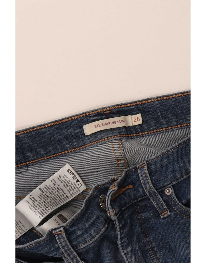 Levi's Donna 312 Jeans slim modellanti effetto invecchiato W28 L27 cotone blu