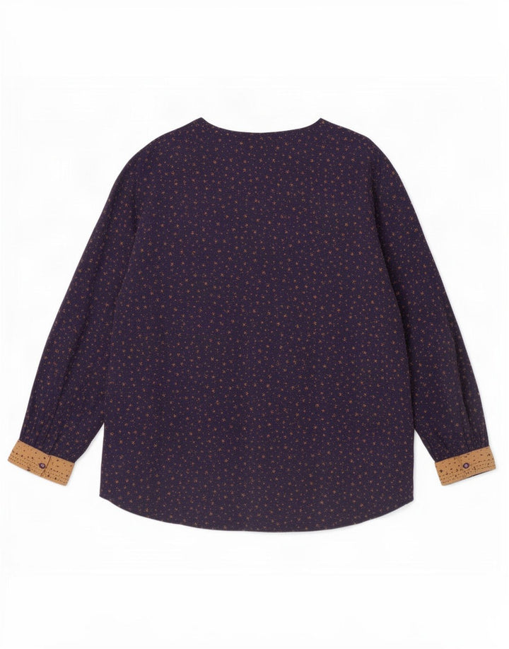 Camicetta da donna con motivo astratto di White Stuff UK 18 XL in viscosa blu navy