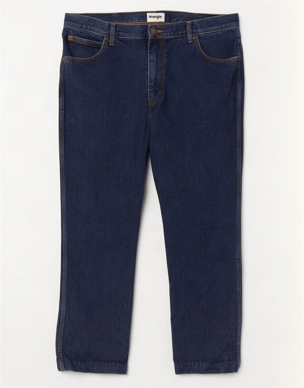 Wrangler Mens Texas Straight Jeans W38 L27 Navy Blue Cotton