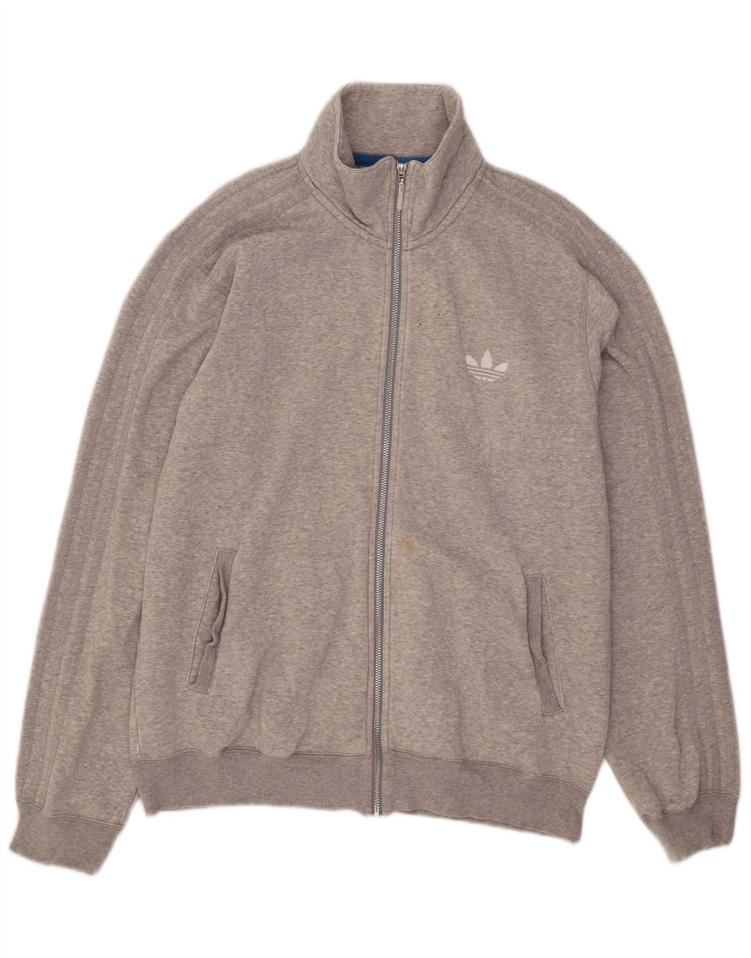 Giacca da ginnastica da uomo Adidas XL in cotone chiazzato grigio