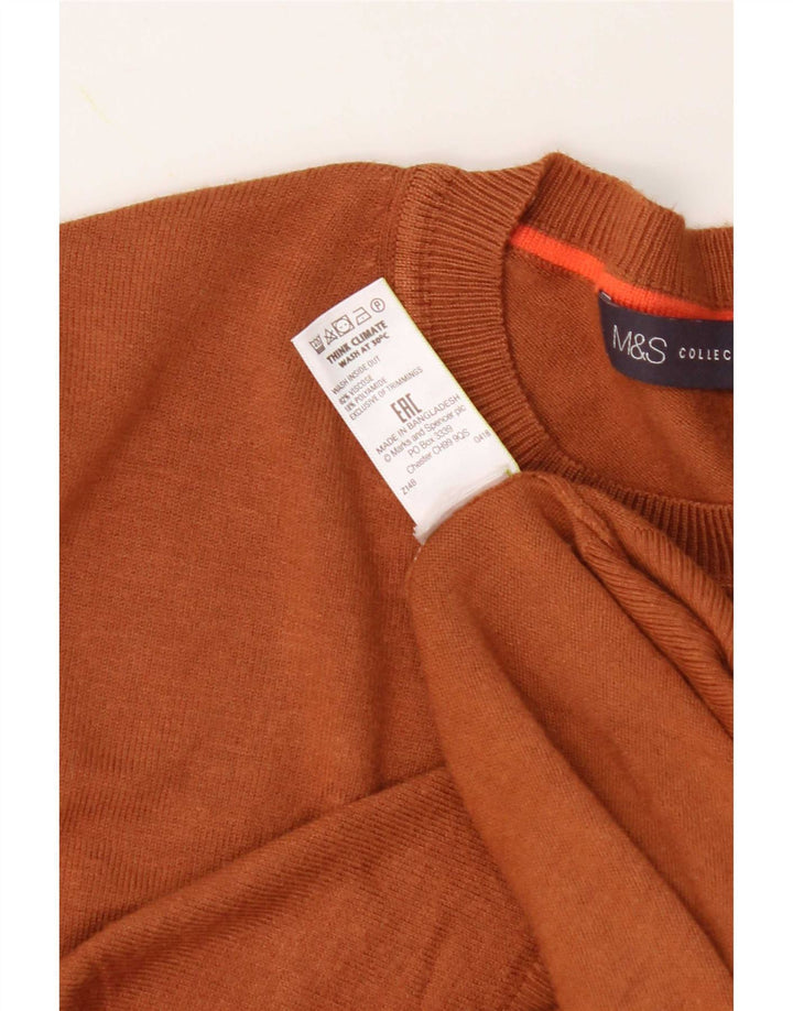 Maglione maglione girocollo da donna Marks & Spencer UK 12 Marrone medio
