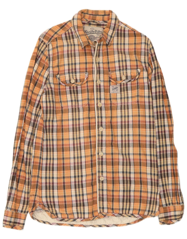 Camicia da uomo in flanella Superdry, cotone a quadri multicolore grande