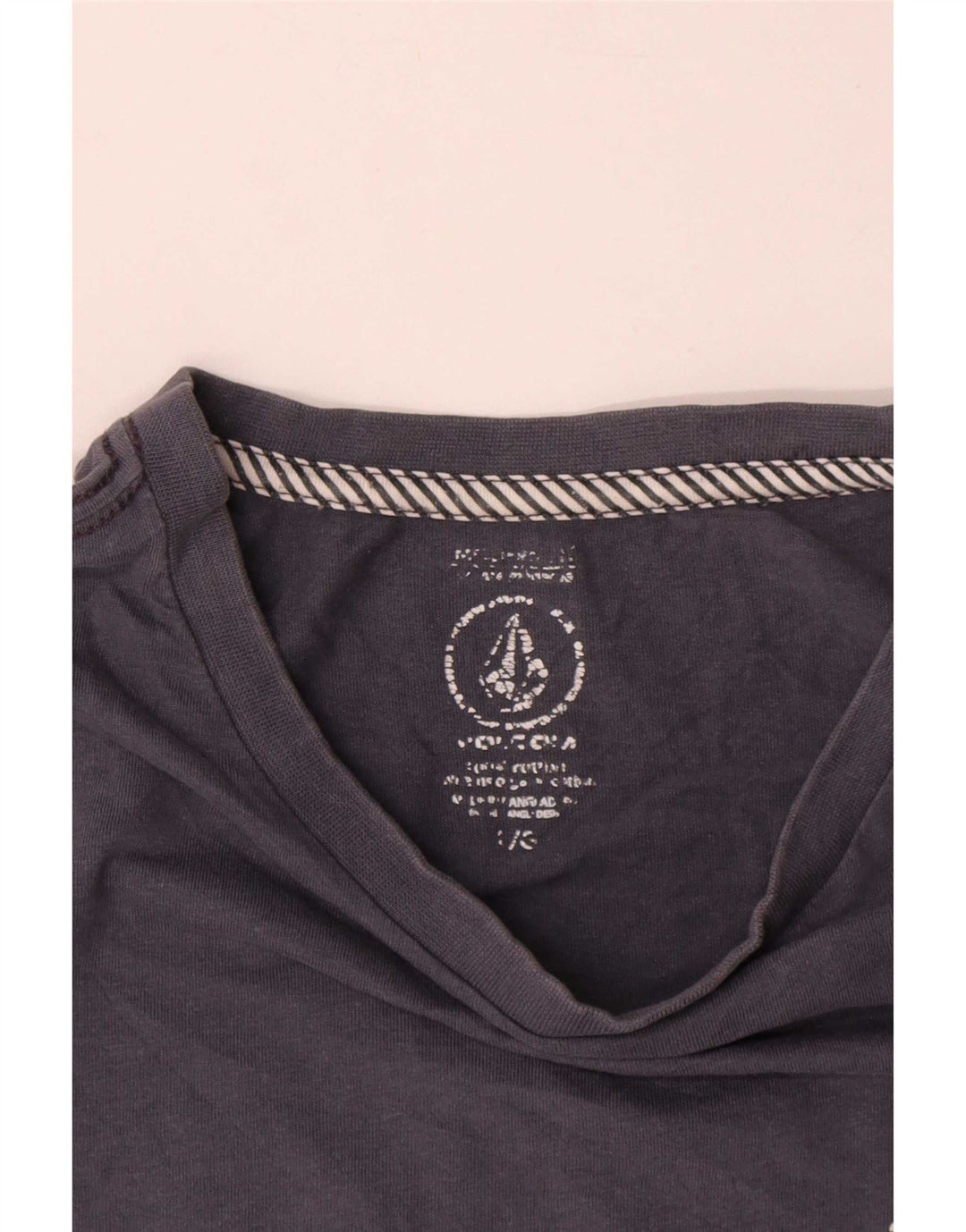 T-shirt grafica da uomo Volcom Top grande in cotone blu navy