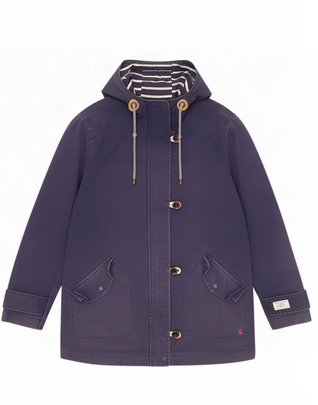 Giacca antipioggia con cappuccio da donna Joules UK 12 medio cotone blu navy