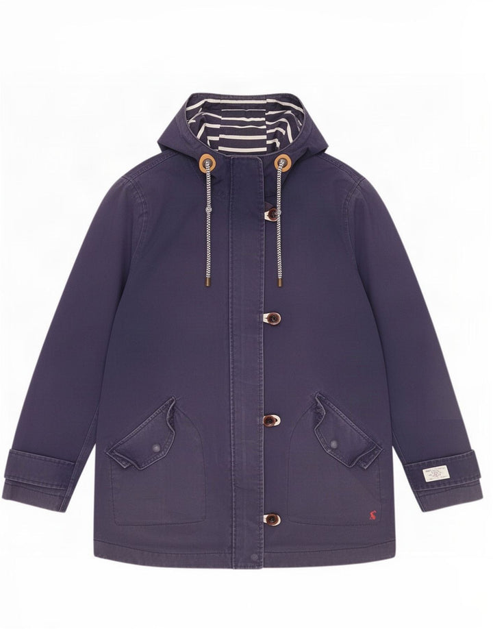Giacca antipioggia con cappuccio da donna Joules UK 12 medio cotone blu navy