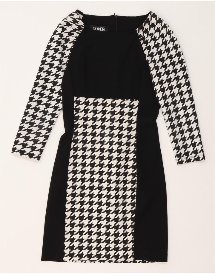 Abito Tubino Donna Manica Lunga Coveri IT 40 Piccolo Pied De Poule Nero