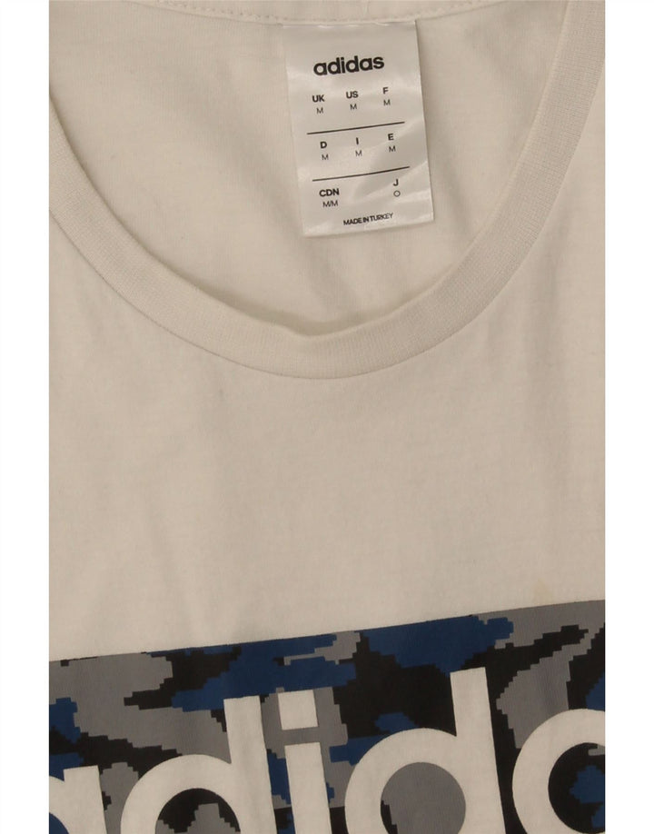 Maglietta grafica da uomo Adidas Top bianca media