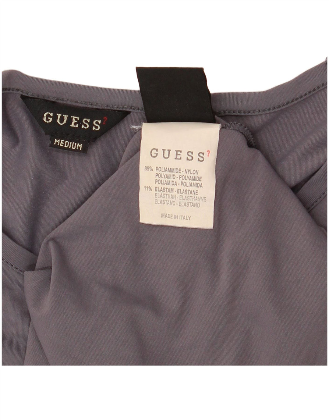 Guess Abito t-shirt con maniche a 3/4 con grafica da donna UK 12 Poliammide grigio medio