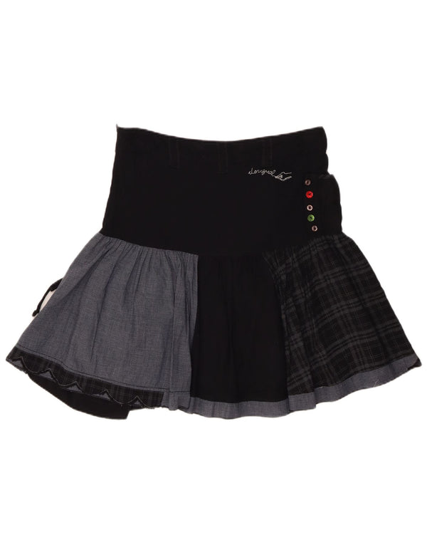 Minigonna da donna Desigual EU 38 Media W30 Viscosa patchwork nera