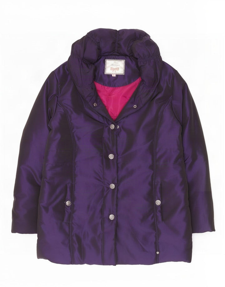 Paco Boutique Cappotto imbottito oversize da donna UK 16 Large Viola Poliestere